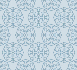 Japanese Crest Circle Motif Vector Seamless Pattern