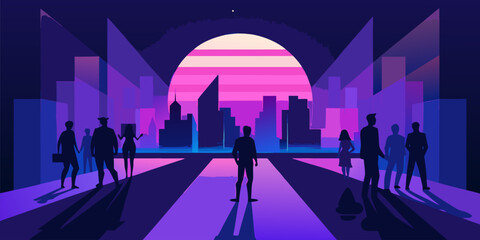 Vibrant neon purple and blue gradient background design for a youthful party or advertisement featuring a smooth energetic color transition perfect for modern events and promotions