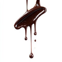 Melted chocolate drips and pools