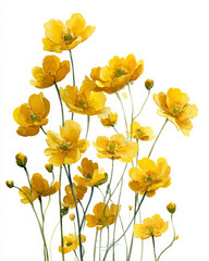 Fototapeta premium Yellow flower illustration radiates joy and charm in realistic style