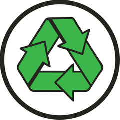 Obraz premium Green recycling symbol isolated on transparent background