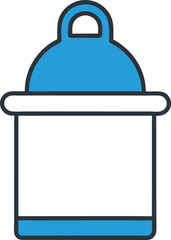 Blue and white pot with lid isolated on transparent background