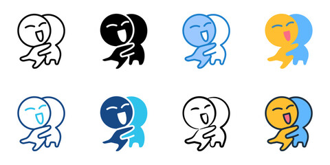 Hug icon set multiple style collection 
