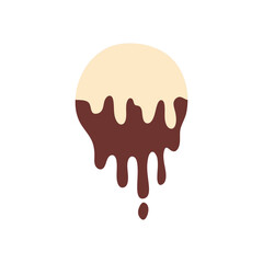 Vanilla and chocolate cream melted. Vector illustration