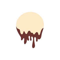 Vanilla and chocolate cream melted. Vector illustration