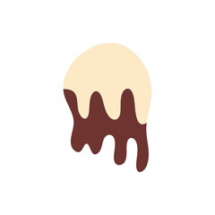 Vanilla and chocolate cream melted. Vector illustration