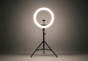 Illuminated ring light with tripod stand for photography and video