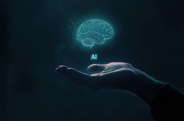 a person holding ai brain