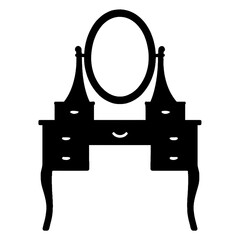 Black and white dressing table