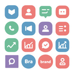 Digital Promotion Flat Icon Set