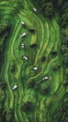 Fototapeta premium green pastures with cows