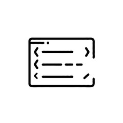 Vector art of code icon outline isolated on white background for web and mobile design