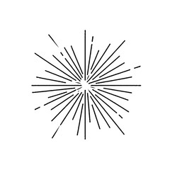 Vector art of abstract starburst with radiating lines isolated on white background