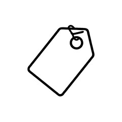 Vector art of simple line art of a blank tag isolated on white background
