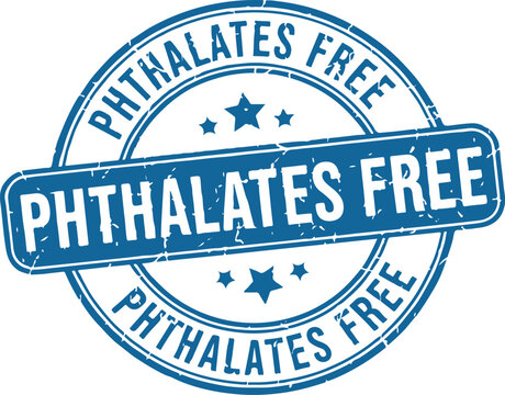 Phthalates free grunge rubber stamp on white background