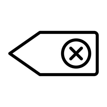 Backspace key with an x inside a circle. Suitable for technology, typing, digital editing, delete concept designs, and software illustrations.