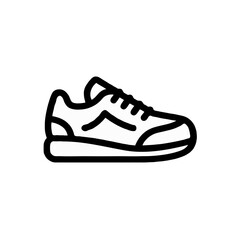 Vector art of running shoe icon, isolated on white background, for sport and fitness use