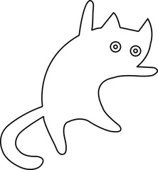 cat icon in line trendy style. isolated on transparent background. Cat silhouette sign symbol.