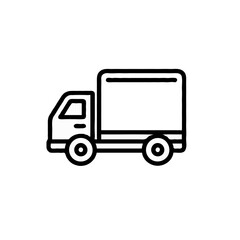 Fototapeta premium Vector art of delivery truck isolated on white background in simple line art style