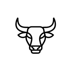 Obraz premium Vector art of bull head with a minimalist design isolated on white background
