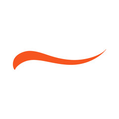 Obraz premium Orange swoosh and swash text tails. Swoosh tail for baseball sport logo design. 