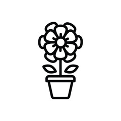 Black line icon for begonia