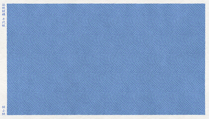 日本の伝統「鮫小紋」を版画風に描いた、和紙の千代紙 © AGRX