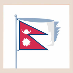 Obraz premium Sleek circular Nepal flag badge designed for embassy materials, classroom posters, and cross-cultural branding campaigns 