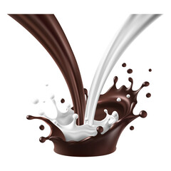 vector illustration of a chocolate and milk splash