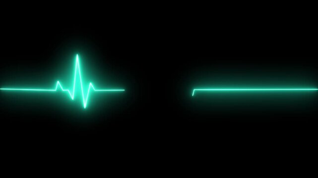 Heartbeat Monitor Visualization Animated, Neon Glowing Heart Pulse Animation