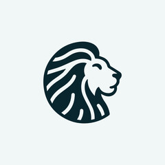 Minimalist lion logo
