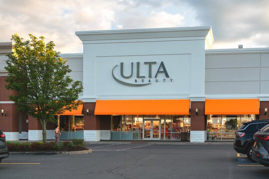 New Hartford, NY - Aug 1, 2025: Ulta Beauty storefront, is a beauty retail powerhouse, offers an extensive selection of cosmetics, skincare, haircare, and fragrance. With 1445+ stores across the USA