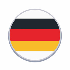 Fototapeta premium Sleek circular flag badge suitable for brochures, newsletters, and branding visuals celebrating German heritage and identity 