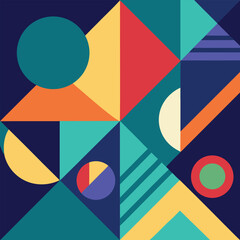 Obraz premium abstract background with geometric shapes design in three colors