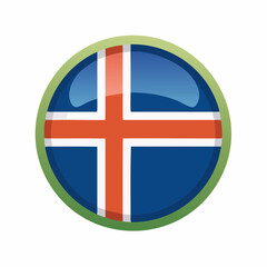 Fototapeta premium Polished circular Iceland flag icon designed for branding collateral, posters, and cross-cultural outreach visuals 