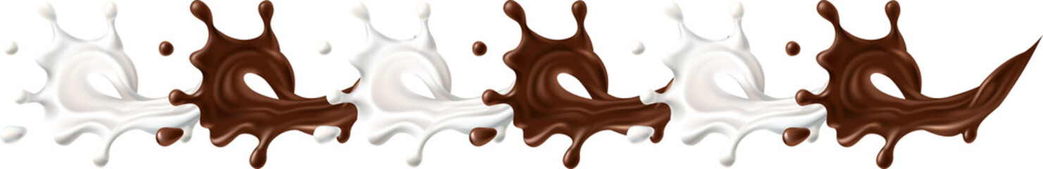 vector illustration of a chocolate and milk splash