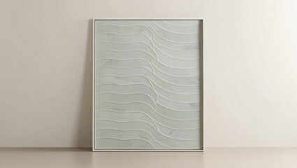 Framed Abstract Wavy Marble Panel - Minimalist Wall Art