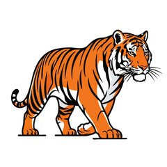 Obraz premium Tiger Vector Image – Bold and Detailed Wild Animal Illustration