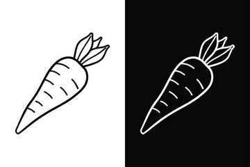 Simple Parsnip Icon. Clean Line Art for Vegan and Organic Food Concepts