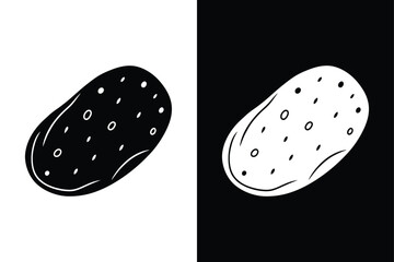 Simple Potato Icon. Flat Vector Illustration for Vegan and Healthy Food Design