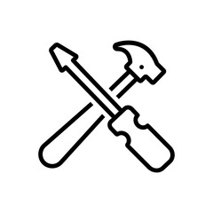 Black line icon for tools