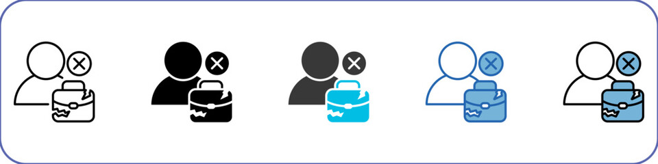 Unemployment Icon Pack Multistyle Illustration