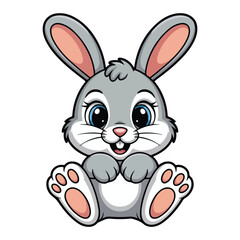 Obraz premium A funny cartoon Rabbit vector illustration