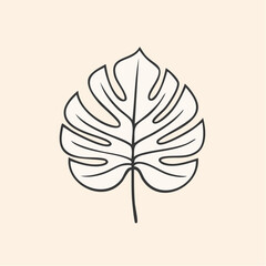 A striking circular emblem of a single Monstera leaf on a pale background, ideal for minimalist branding, logo design, and sophisticated product packaging

