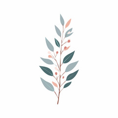 Fototapeta premium Polished circular icon of a sprouting branch with gradient leaves, designed for logos, apps, and nature-inspired marketing materials 