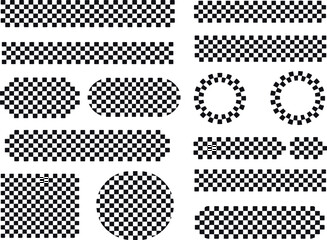 Sport flags round corners set