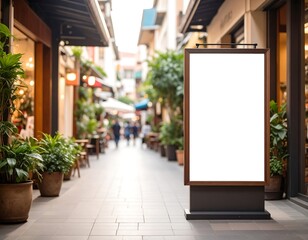 Blank Signboard in Shopping Street