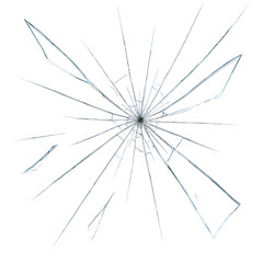 Obraz premium Shattered Glass Texture with Radial Cracks and Sharp Edges, Abstract Impact Pattern