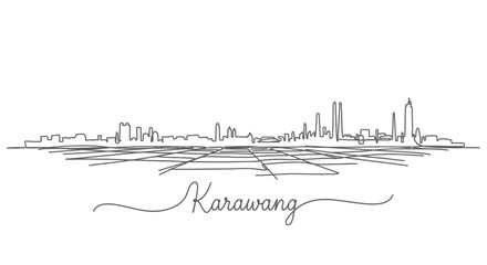 Fototapeta premium Karawang Skyline Cityscape Minimalist.