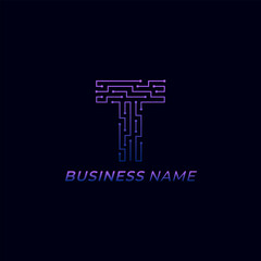 design logo combine letter T and network